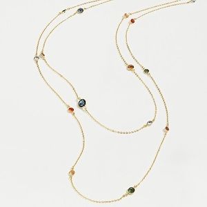 J.Crew Double Strand Delicate Gem Necklace